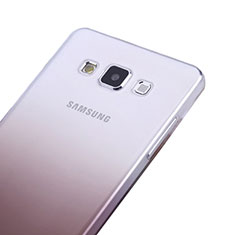 Silikon Hülle Handyhülle Ultra Dünn Schutzhülle Durchsichtig Farbverlauf für Samsung Galaxy A5 Duos SM-500F Grau