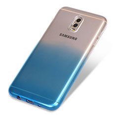 Silikon Hülle Handyhülle Ultra Dünn Schutzhülle Durchsichtig Farbverlauf für Samsung Galaxy C8 C710F Blau