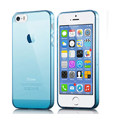Silikon Hülle Handyhülle Ultra Dünn Schutzhülle Durchsichtig Transparent für Apple iPhone 5S Blau