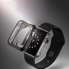 Silikon Hülle Handyhülle Ultra Dünn Schutzhülle Durchsichtig Transparent für Apple iWatch 3 38mm Schwarz