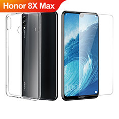 Silikon Hülle Handyhülle Ultra Dünn Schutzhülle Durchsichtig Transparent mit Schutzfolie für Huawei Honor 8X Max Klar