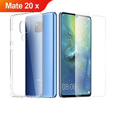 Silikon Hülle Handyhülle Ultra Dünn Schutzhülle Durchsichtig Transparent mit Schutzfolie für Huawei Mate 20 X Klar