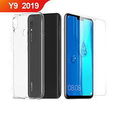Silikon Hülle Handyhülle Ultra Dünn Schutzhülle Durchsichtig Transparent mit Schutzfolie für Huawei Y9 (2019) Klar