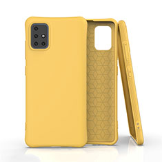 Silikon Hülle Handyhülle Ultra Dünn Schutzhülle Flexible 360 Grad Ganzkörper Tasche C01 für Samsung Galaxy A51 5G Gelb