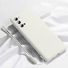 Silikon Hülle Handyhülle Ultra Dünn Schutzhülle Flexible 360 Grad Ganzkörper Tasche C02 für Oppo Reno4 5G Weiß