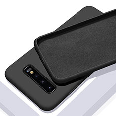 Silikon Hülle Handyhülle Ultra Dünn Schutzhülle Flexible 360 Grad Ganzkörper Tasche C02 für Samsung Galaxy S10 Plus Schwarz