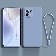 Silikon Hülle Handyhülle Ultra Dünn Schutzhülle Flexible 360 Grad Ganzkörper Tasche C02 für Xiaomi Mi 11 Lite 4G Lavendel Grau