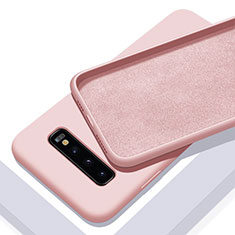 Silikon Hülle Handyhülle Ultra Dünn Schutzhülle Flexible 360 Grad Ganzkörper Tasche C03 für Samsung Galaxy S10 Rosa