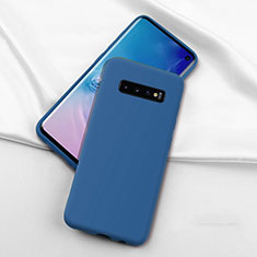 Silikon Hülle Handyhülle Ultra Dünn Schutzhülle Flexible 360 Grad Ganzkörper Tasche C04 für Samsung Galaxy S10 Blau
