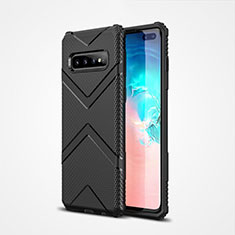 Silikon Hülle Handyhülle Ultra Dünn Schutzhülle Flexible 360 Grad Ganzkörper Tasche C04 für Samsung Galaxy S10 Plus Schwarz