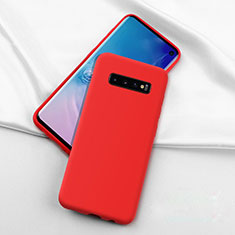Silikon Hülle Handyhülle Ultra Dünn Schutzhülle Flexible 360 Grad Ganzkörper Tasche C04 für Samsung Galaxy S10 Rot