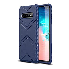 Silikon Hülle Handyhülle Ultra Dünn Schutzhülle Flexible 360 Grad Ganzkörper Tasche C06 für Samsung Galaxy S10 Blau