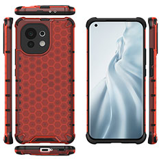 Silikon Hülle Handyhülle Ultra Dünn Schutzhülle Flexible 360 Grad Ganzkörper Tasche C06 für Xiaomi Mi 11 5G Rot