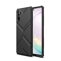 Silikon Hülle Handyhülle Ultra Dünn Schutzhülle Flexible 360 Grad Ganzkörper Tasche C09 für Samsung Galaxy Note 10 5G Schwarz