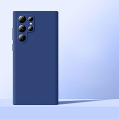 Silikon Hülle Handyhülle Ultra Dünn Schutzhülle Flexible 360 Grad Ganzkörper Tasche D01 für Samsung Galaxy S22 Ultra 5G Blau