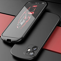 Silikon Hülle Handyhülle Ultra Dünn Schutzhülle Flexible 360 Grad Ganzkörper Tasche N01 für Apple iPhone 12 Mini Schwarz