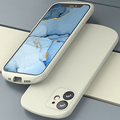 Silikon Hülle Handyhülle Ultra Dünn Schutzhülle Flexible 360 Grad Ganzkörper Tasche N01 für Apple iPhone 12 Mini Weiß