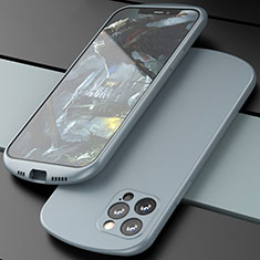 Silikon Hülle Handyhülle Ultra Dünn Schutzhülle Flexible 360 Grad Ganzkörper Tasche N01 für Apple iPhone 12 Pro Grau