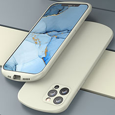 Silikon Hülle Handyhülle Ultra Dünn Schutzhülle Flexible 360 Grad Ganzkörper Tasche N01 für Apple iPhone 12 Pro Max Weiß