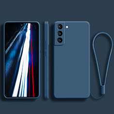 Silikon Hülle Handyhülle Ultra Dünn Schutzhülle Flexible 360 Grad Ganzkörper Tasche R01 für Samsung Galaxy S21 Plus 5G Blau