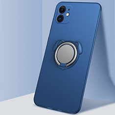 Silikon Hülle Handyhülle Ultra Dünn Schutzhülle Flexible Tasche Silikon mit Magnetisch Fingerring Ständer N02 für Apple iPhone 12 Blau