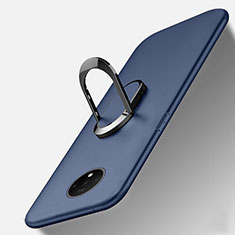 Silikon Hülle Handyhülle Ultra Dünn Schutzhülle Flexible Tasche Silikon mit Magnetisch Fingerring Ständer T01 für OnePlus 7T Blau