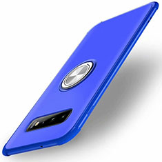 Silikon Hülle Handyhülle Ultra Dünn Schutzhülle Flexible Tasche Silikon mit Magnetisch Fingerring Ständer T01 für Samsung Galaxy S10 5G Blau