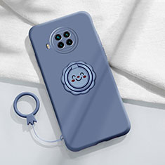 Silikon Hülle Handyhülle Ultra Dünn Schutzhülle Flexible Tasche Silikon mit Magnetisch Fingerring Ständer T01 für Xiaomi Mi 10T Lite 5G Lavendel Grau