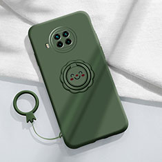 Silikon Hülle Handyhülle Ultra Dünn Schutzhülle Flexible Tasche Silikon mit Magnetisch Fingerring Ständer T01 für Xiaomi Mi 10T Lite 5G Nachtgrün