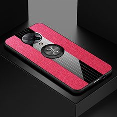 Silikon Hülle Handyhülle Ultra Dünn Schutzhülle Flexible Tasche Silikon mit Magnetisch Fingerring Ständer T01 für Xiaomi Redmi K30 Pro 5G Pink