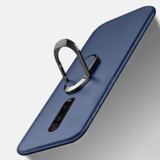 Silikon Hülle Handyhülle Ultra Dünn Schutzhülle Flexible Tasche Silikon mit Magnetisch Fingerring Ständer T03 für Xiaomi Mi 9T Pro Blau