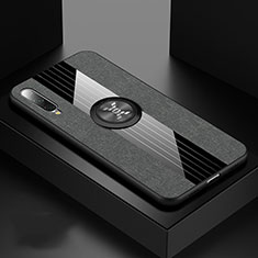 Silikon Hülle Handyhülle Ultra Dünn Schutzhülle Flexible Tasche Silikon mit Magnetisch Fingerring Ständer T03 für Xiaomi Mi A3 Dunkelgrau