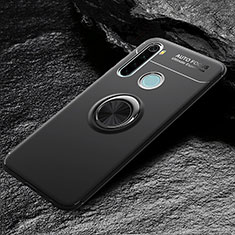 Silikon Hülle Handyhülle Ultra Dünn Schutzhülle Flexible Tasche Silikon mit Magnetisch Fingerring Ständer T04 für Xiaomi Redmi Note 8T Schwarz