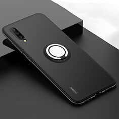 Silikon Hülle Handyhülle Ultra Dünn Schutzhülle Flexible Tasche Silikon mit Magnetisch Fingerring Ständer T05 für Xiaomi Mi A3 Schwarz