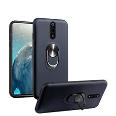 Silikon Hülle Handyhülle Ultra Dünn Schutzhülle Flexible Tasche Silikon mit Magnetisch Fingerring Ständer T08 für Xiaomi Redmi K20 Blau