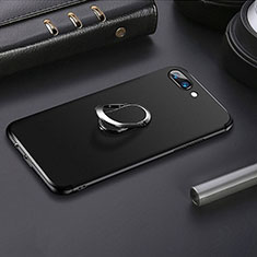 Silikon Hülle Handyhülle Ultra Dünn Schutzhülle Silikon mit Fingerring Ständer A01 für Apple iPhone 8 Plus Schwarz