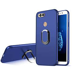 Silikon Hülle Handyhülle Ultra Dünn Schutzhülle Silikon mit Fingerring Ständer A01 für Huawei Honor 7X Blau