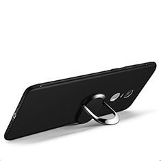 Silikon Hülle Handyhülle Ultra Dünn Schutzhülle Silikon mit Fingerring Ständer für Xiaomi Redmi Note 4X High Edition Schwarz