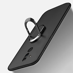 Silikon Hülle Handyhülle Ultra Dünn Schutzhülle Silikon mit Magnetisch Fingerring Ständer A02 für Huawei Mate 20 Lite Schwarz