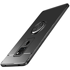 Silikon Hülle Handyhülle Ultra Dünn Schutzhülle Silikon mit Magnetisch Fingerring Ständer A03 für Huawei Mate 20 Schwarz