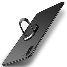 Silikon Hülle Handyhülle Ultra Dünn Schutzhülle Silikon mit Magnetisch Fingerring Ständer K01 für Samsung Galaxy Note 10 Schwarz