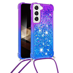 Silikon Hülle Handyhülle Ultra Dünn Schutzhülle Tasche Durchsichtig Farbverlauf Y01B für Samsung Galaxy S24 5G Blau