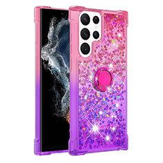 Silikon Hülle Handyhülle Ultra Dünn Schutzhülle Tasche Durchsichtig Farbverlauf Y04B für Samsung Galaxy S23 Ultra 5G Violett