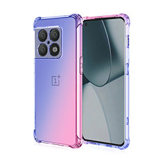Silikon Hülle Handyhülle Ultra Dünn Schutzhülle Tasche Durchsichtig Transparent Farbverlauf für OnePlus 10 Pro 5G Helles Lila