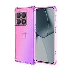 Silikon Hülle Handyhülle Ultra Dünn Schutzhülle Tasche Durchsichtig Transparent Farbverlauf für OnePlus 10 Pro 5G Pink
