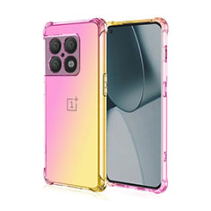 Silikon Hülle Handyhülle Ultra Dünn Schutzhülle Tasche Durchsichtig Transparent Farbverlauf für OnePlus 10 Pro 5G Rosa