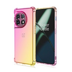 Silikon Hülle Handyhülle Ultra Dünn Schutzhülle Tasche Durchsichtig Transparent Farbverlauf für OnePlus 11 5G Rosa