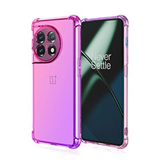 Silikon Hülle Handyhülle Ultra Dünn Schutzhülle Tasche Durchsichtig Transparent Farbverlauf für OnePlus 11R 5G Pink