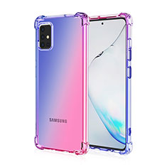 Silikon Hülle Handyhülle Ultra Dünn Schutzhülle Tasche Durchsichtig Transparent Farbverlauf für Samsung Galaxy A51 4G Blau