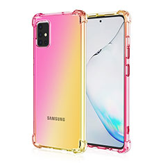 Silikon Hülle Handyhülle Ultra Dünn Schutzhülle Tasche Durchsichtig Transparent Farbverlauf für Samsung Galaxy A51 4G Gelb